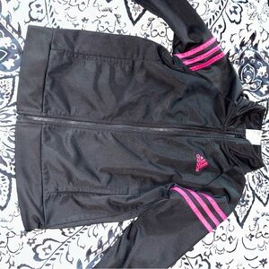 Adidas Kids Black and Pink Jacket